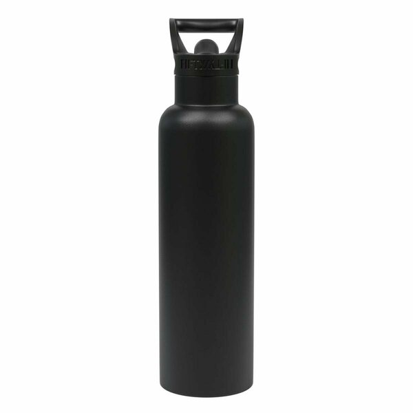 Trascocina 21 oz Vacuum Insulation Water Bottle with Straw Cap, Black TR3024960